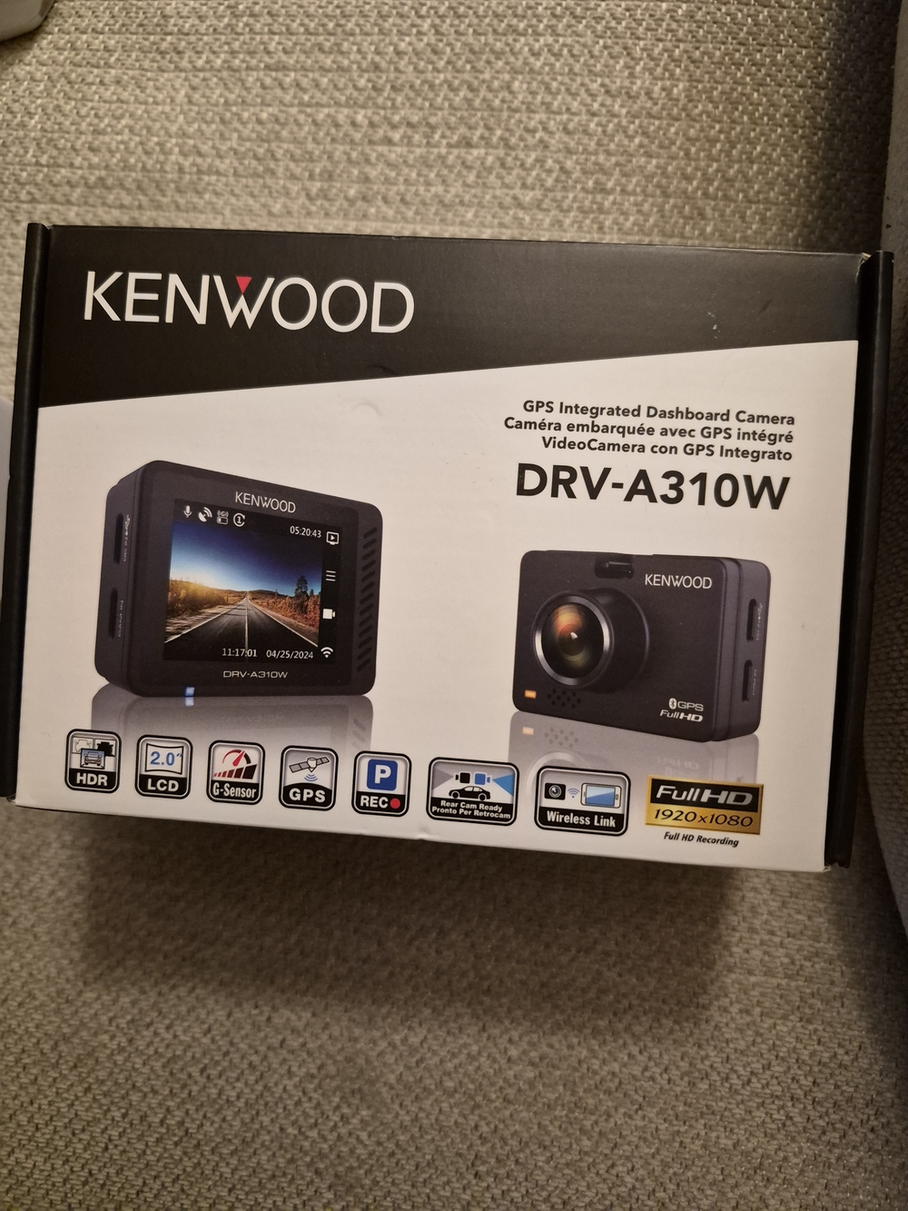 KENWOOD DRV-A310W Dash Camera - Black MISSING MOUNT PIECE